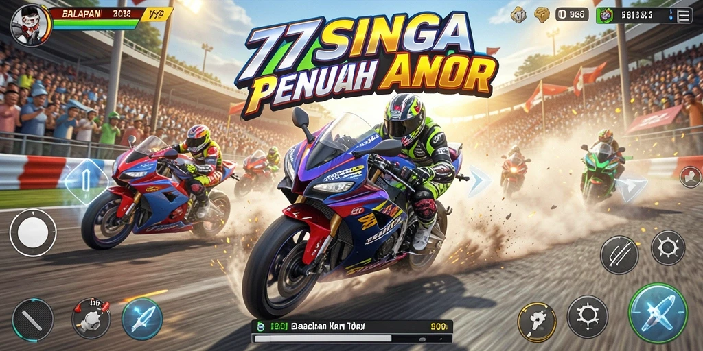 Gameplay seru di lintasan balap motor yang penuh aksi.