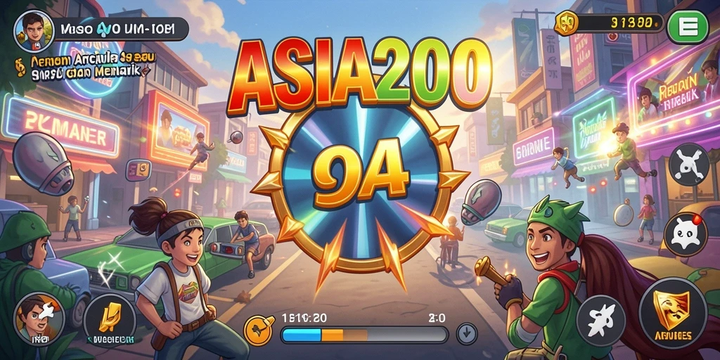 Screenshot menampilkan aksi seru dalam gameplay Arcade ASIA200.