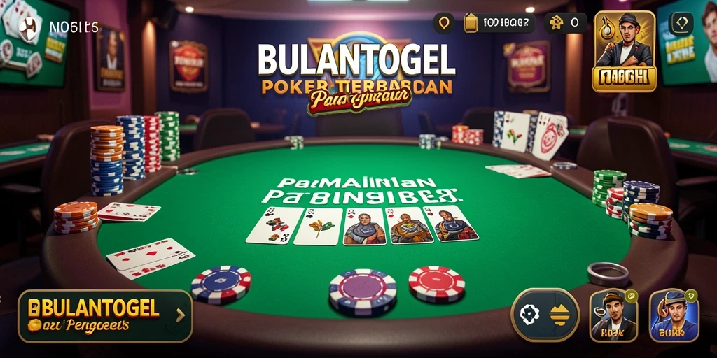 Tampilan permainan Poker yang mendebarkan di BULANTOGEL.