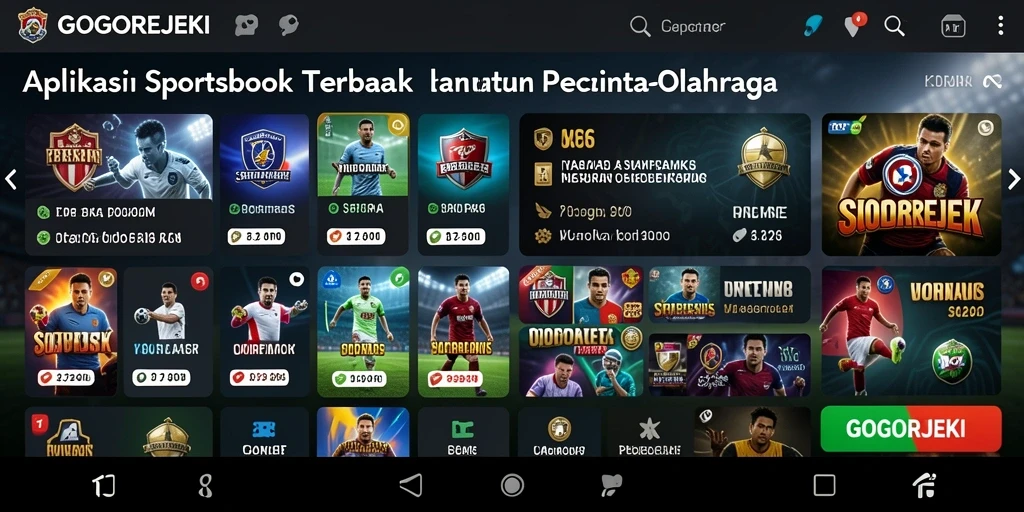 Tampilan gameplay GOGOREJEKI saat memasang taruhan olahraga.