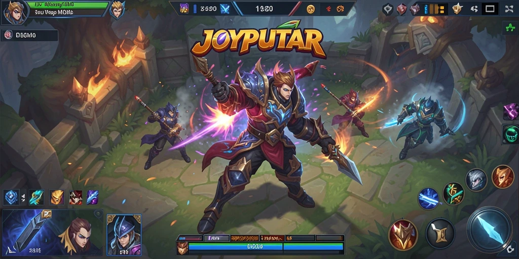 Screenshot gameplay dari JOYPUTAR menampilkan aksi seru MOBA.