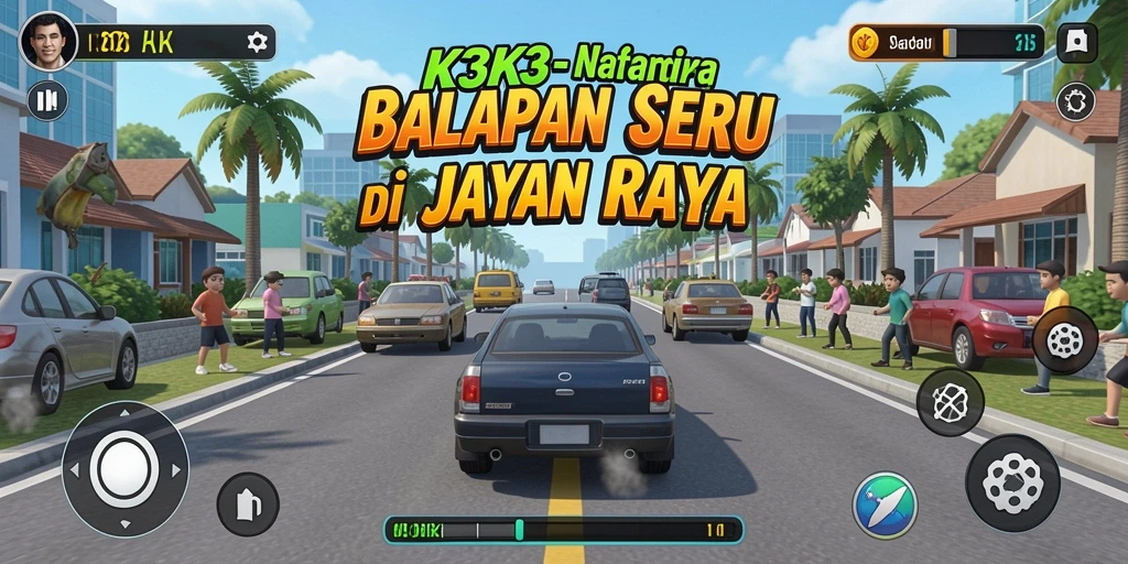 Tampilan gameplay menarik dari K3K3 dengan balapan menegangkan.