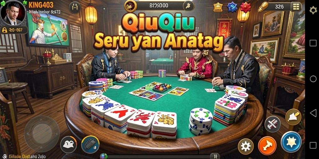 Tampilan gameplay seru dari KING403 saat bermain QiuQiu.