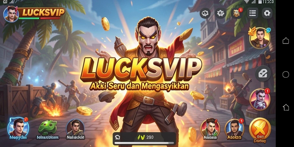 Tangkapan layar gameplay LUCKSVIP yang menampilkan aksi pertempuran seru.
