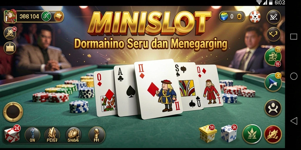 Tampilan gameplay menarik dari MINISLOT dengan elemen Domino yang ikonis.