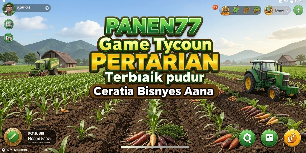 Screenshot menunjukkan gameplay seru dan manajemen lahan dalam PANEN77.