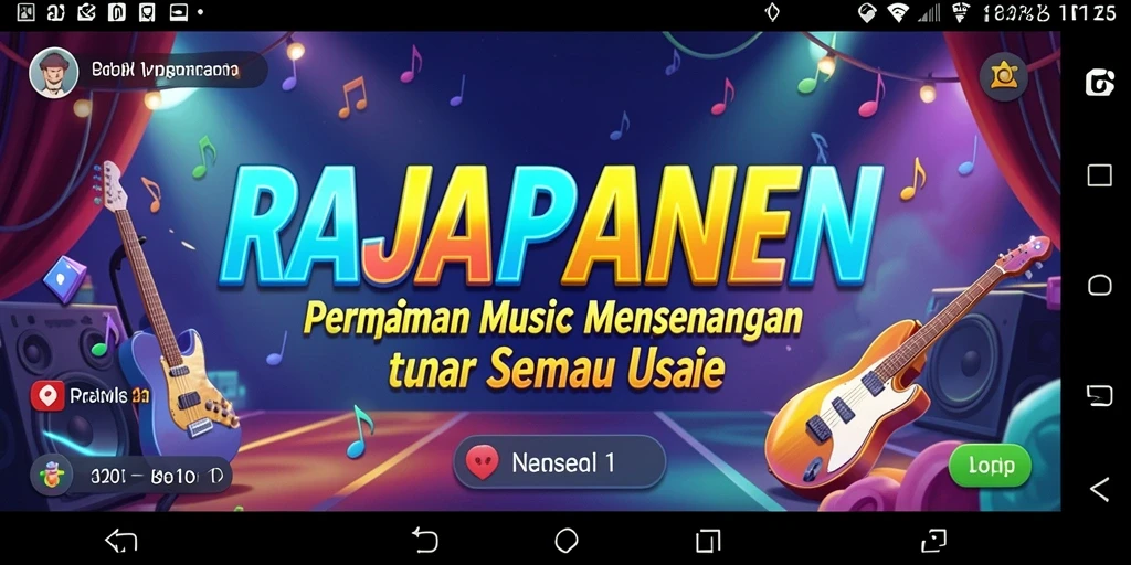 Tangkapan layar gameplay RAJAPANEN yang menampilkan pengalaman bermain musik.