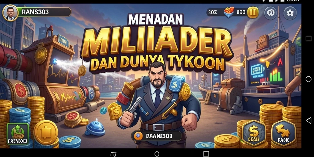 Screeshot gameplay RANS303 dengan tampilan manajemen bisnis.