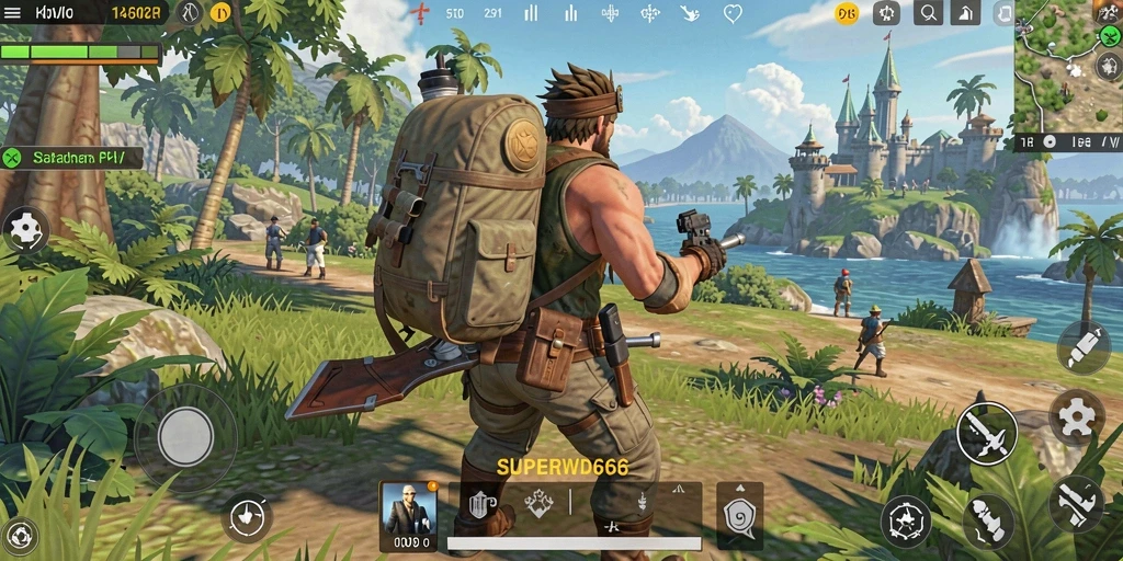 Gameplay mendebarkan di dunia terbuka SUPERWD666.