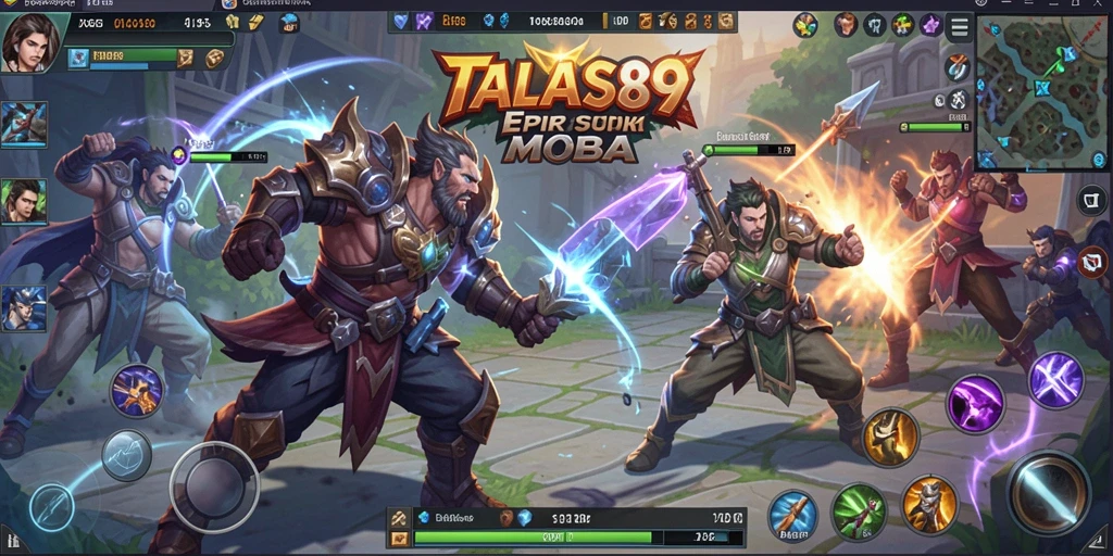 Screenshot gameplay <strong>TALAS89</strong> menampilkan aksi seru pertarungan MOBA.