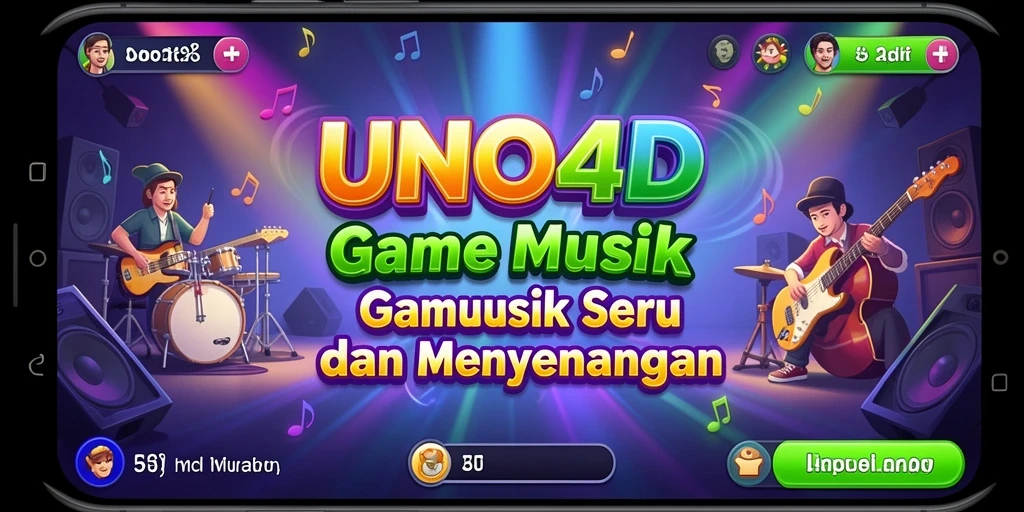 Screenshot gameplay UNO4D menampilkan keseruan bermain musik.